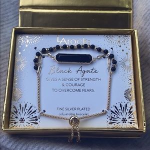 LA Rocks Black Agate Power Bracelet